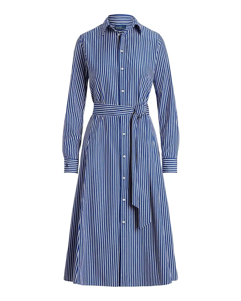 Polo Ralph Lauren Belted Striped Cotton Shirtdress | Image 1 Polo Ralph Lauren Belted Striped Cotton Shirtdress | Image 1