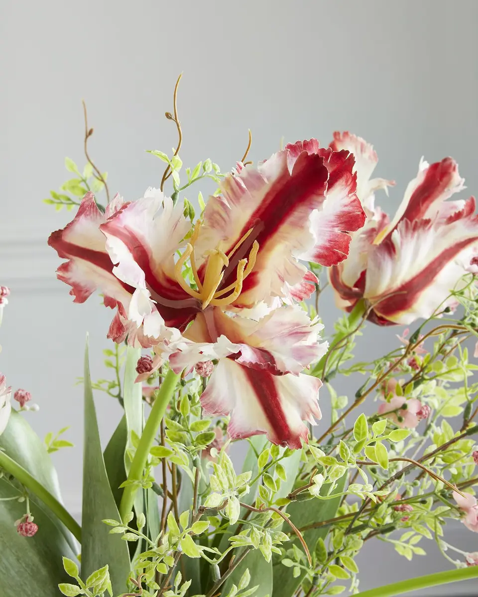 John-Richard Collection Raspberry Tulips Faux Floral Arrangement in Glass Vase - 22" | Thumbnail 2 John-Richard Collection Raspberry Tulips Faux Floral Arrangement in Glass Vase - 22" | Thumbnail 2