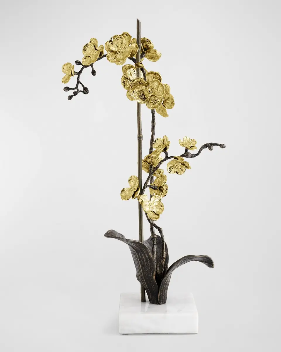 Michael Aram Gold Orchid Large Stem Sculpture - 22"T | Thumbnail 2 Michael Aram Gold Orchid Large Stem Sculpture - 22"T | Thumbnail 2