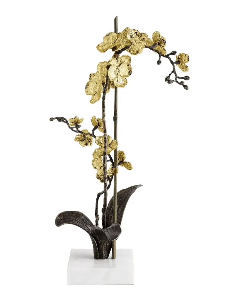 Michael Aram Gold Orchid Large Stem Sculpture - 22"T