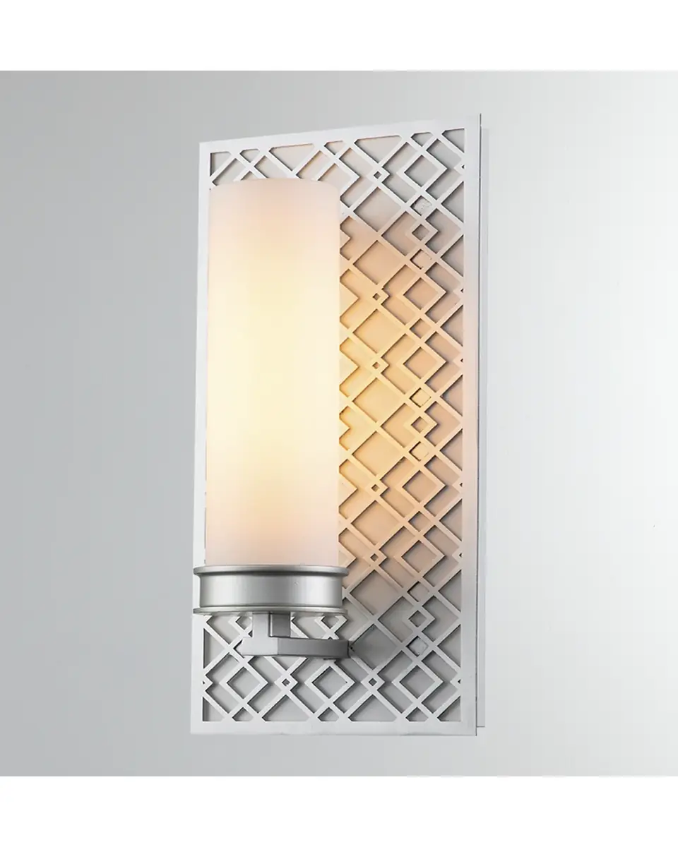 Lucas McKearn Ziggy 1-Light Bath Bar Sconce in Lacquered Silver | Thumbnail 2 Lucas McKearn Ziggy 1-Light Bath Bar Sconce in Lacquered Silver | Thumbnail 2