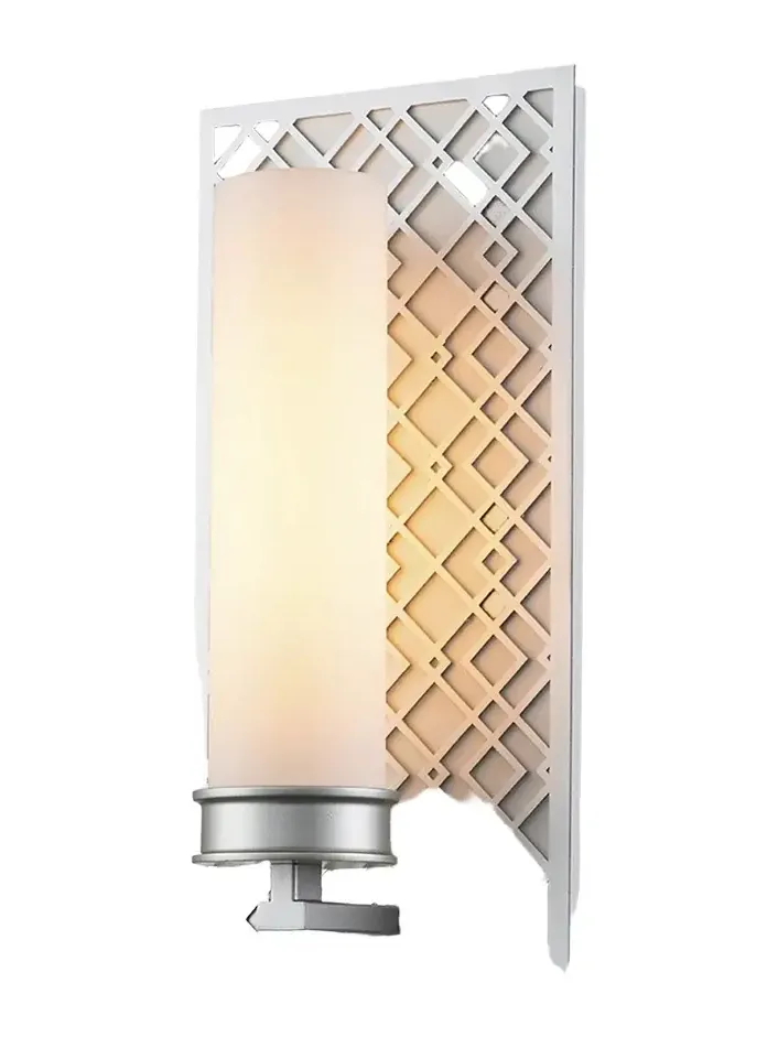 Lucas McKearn Ziggy 1-Light Bath Bar Sconce in Lacquered Silver