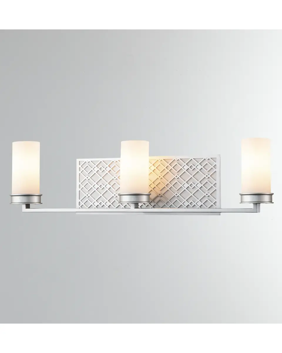 Lucas McKearn Ziggy 3-Light Bath Bar Sconce, Lacquered Silver | Thumbnail 2