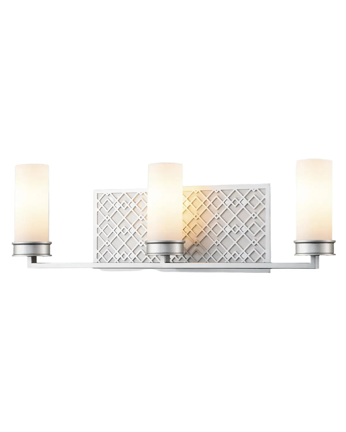 Lucas McKearn Ziggy 3-Light Bath Bar Sconce, Lacquered Silver