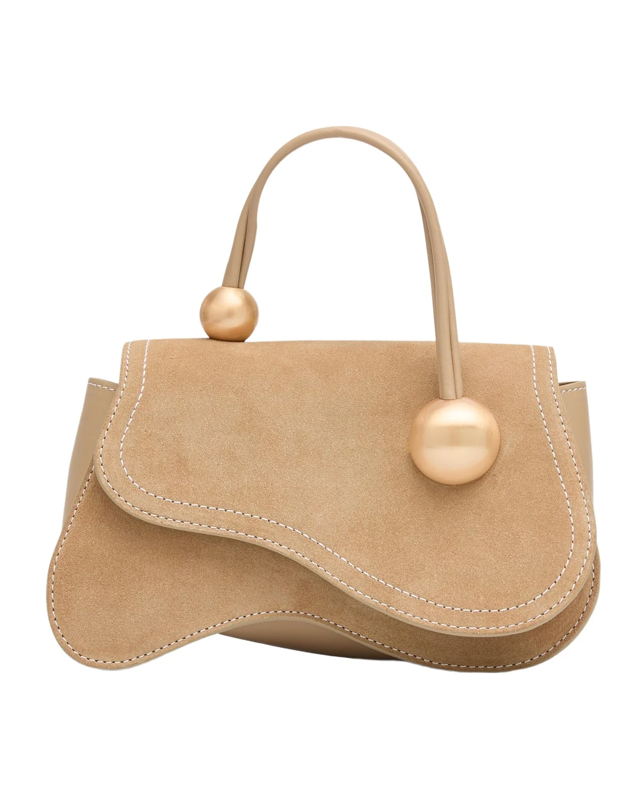 Kazia Beaded Suede Top-Handle Bag