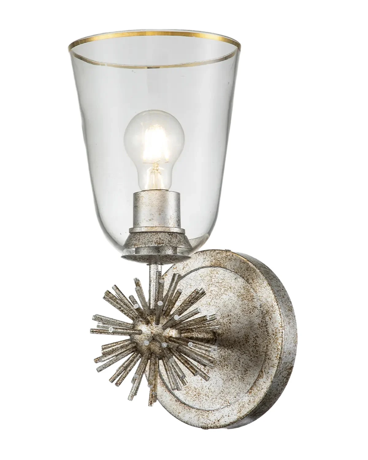 Lucas McKearn Staring 1-Light Sconce in Silver Leaf