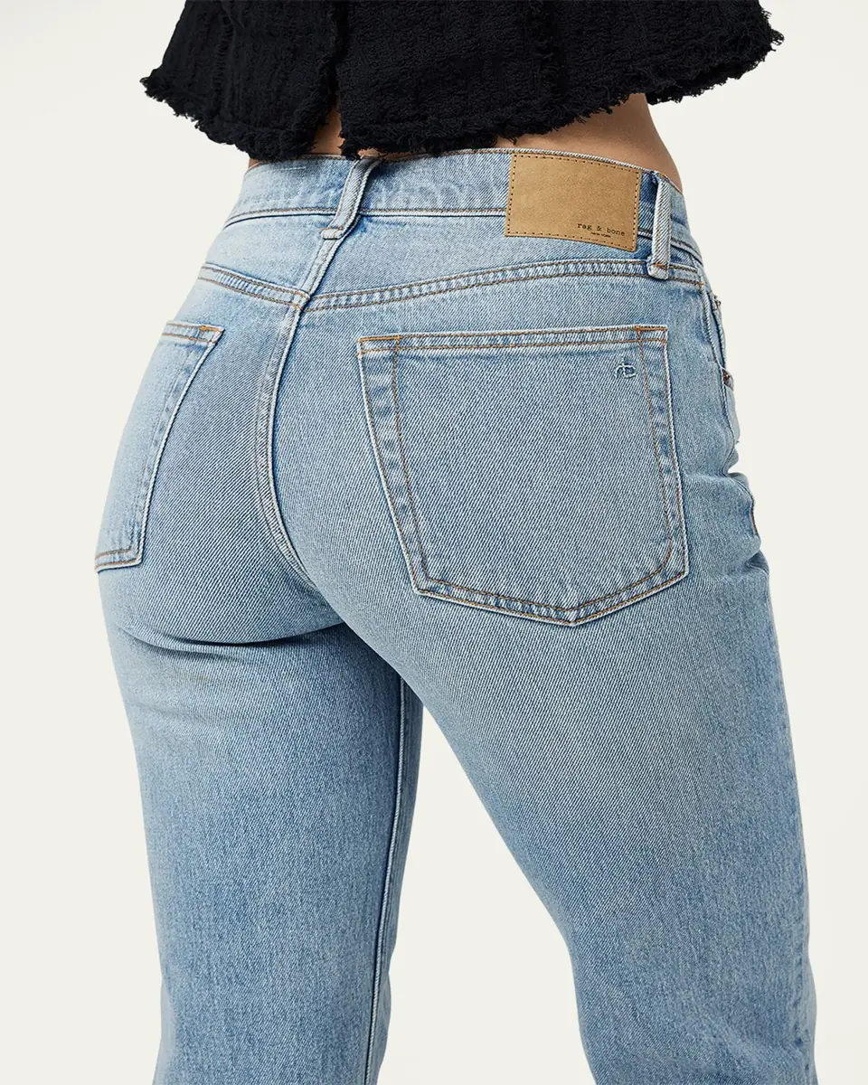 rag & bone Harlow Mid-Rise Ankle Straight Jeans | Thumbnail 5