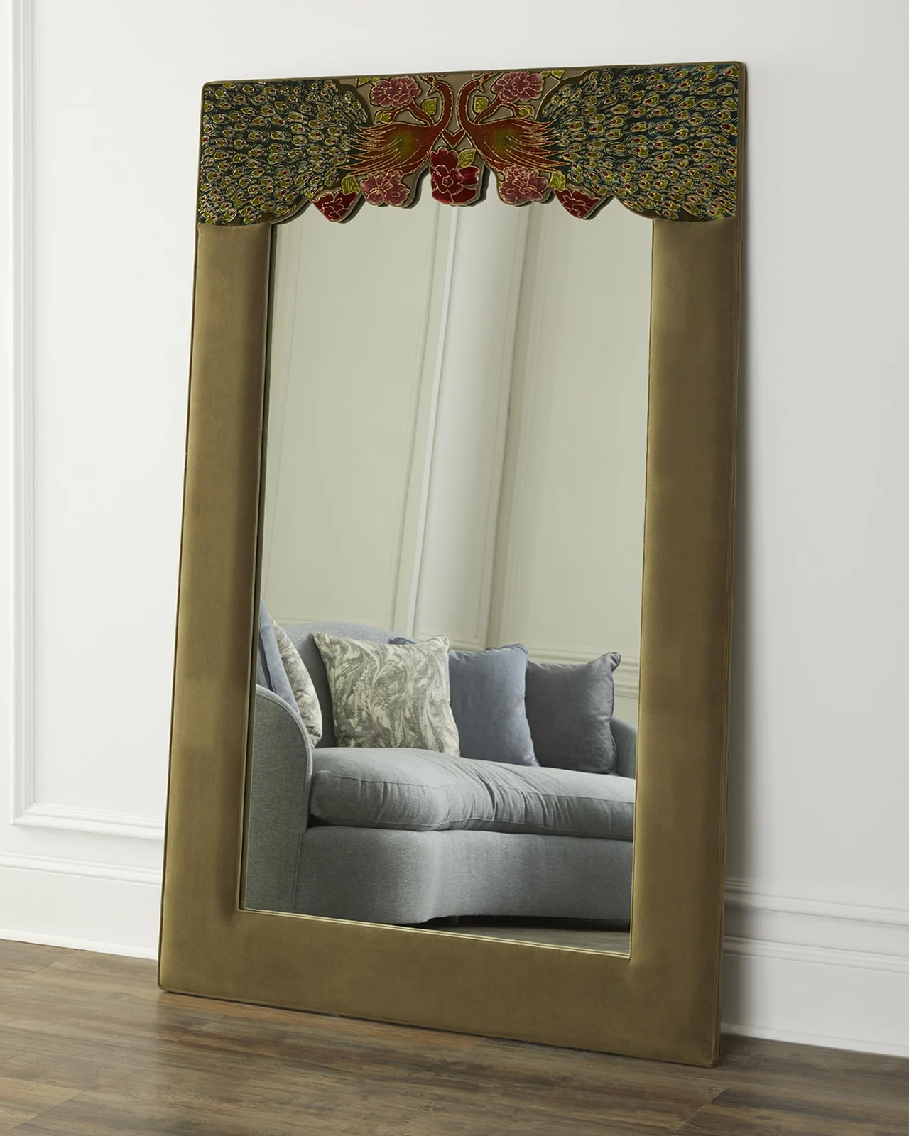 Haute House Peacock Floor Mirror, Sage