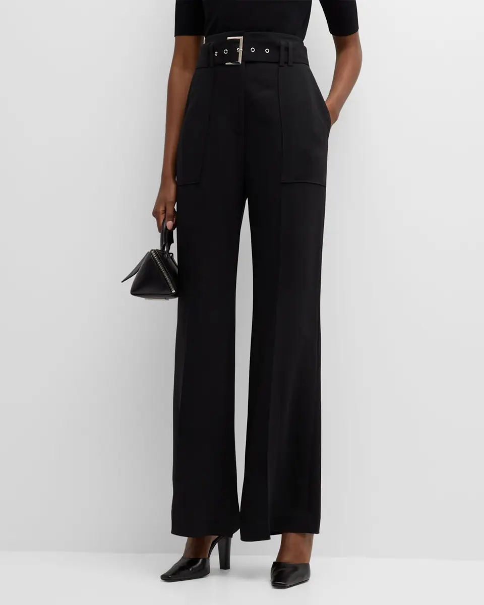Elie Tahari The Diana High-Rise Belted Pintuck Pants | Thumbnail 2