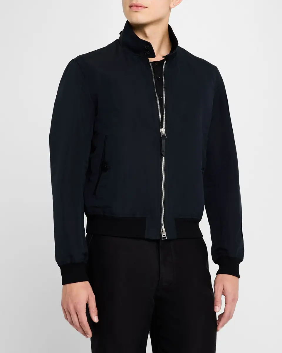 Tom Ford Men's Harrington Fine Poplin Blouson Jacket | Thumbnail 3 Tom Ford Men's Harrington Fine Poplin Blouson Jacket | Thumbnail 3