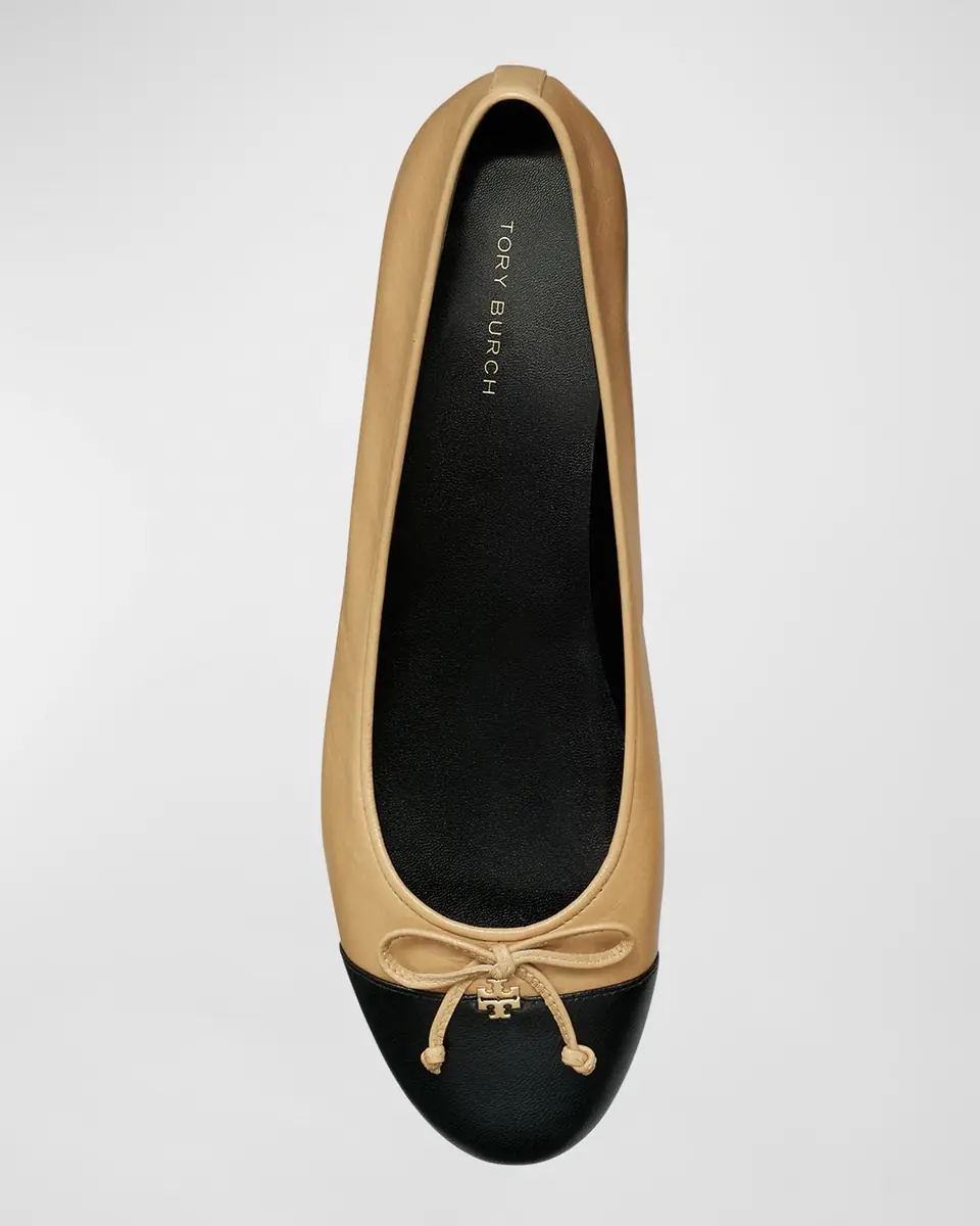 Tory Burch Bicolor Cap-Toe Ballerina Flats | Thumbnail 2