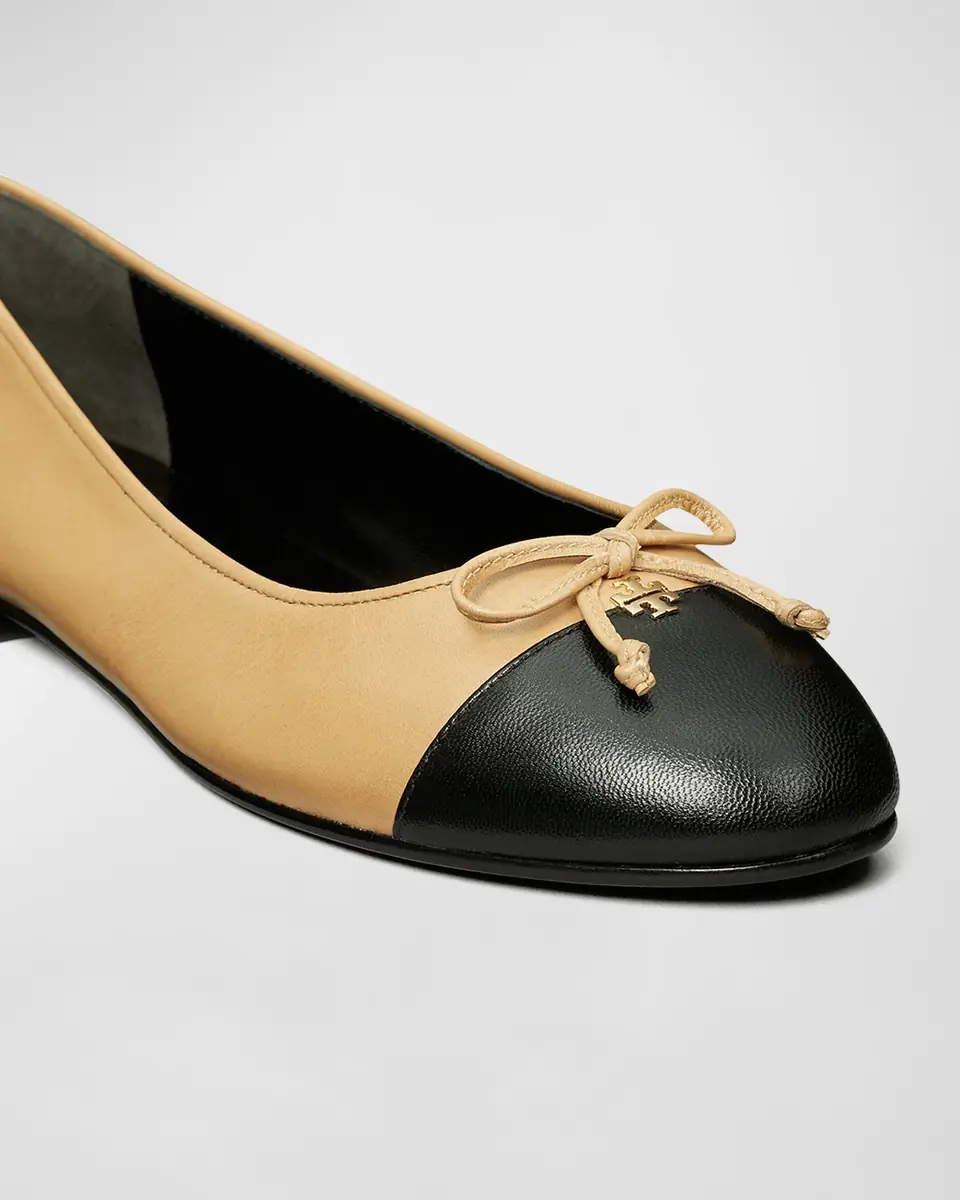 Tory Burch Bicolor Cap-Toe Ballerina Flats | Thumbnail 3
