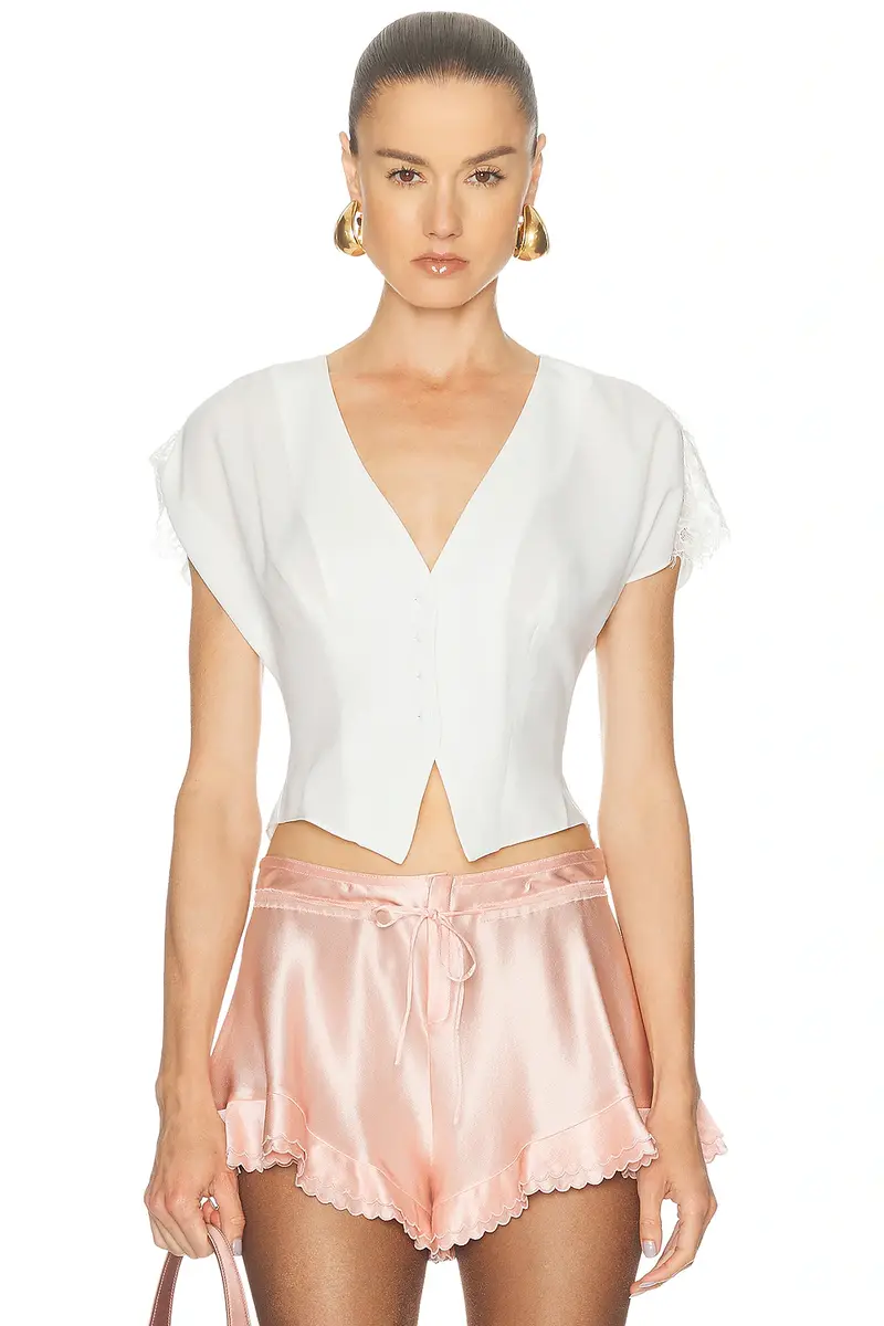Fleur du Mal Georgette Flounce Top | Image 1 Fleur du Mal Georgette Flounce Top | Image 1