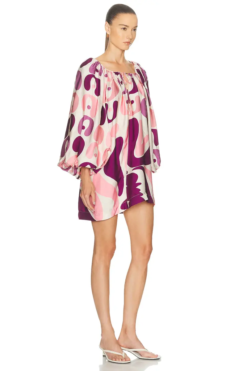 ADRIANA DEGREAS Bold Floral Puff Sleeve Mini Dress | Thumbnail 2 ADRIANA DEGREAS Bold Floral Puff Sleeve Mini Dress | Thumbnail 2