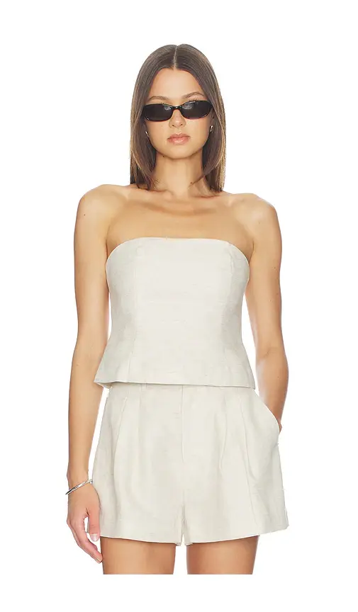 Good American Linen Strapless Top | Image 1 Good American Linen Strapless Top | Image 1