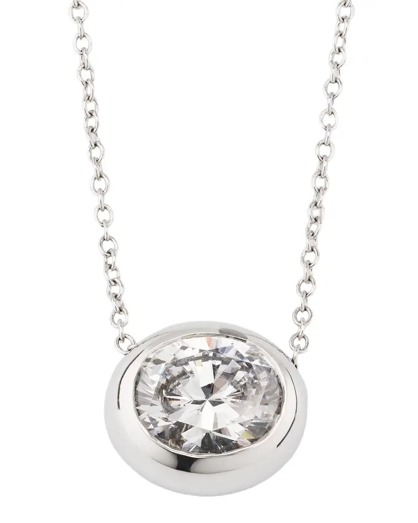 Fantasia by DeSerio Cubic Zirconia Bezel Set Oval Necklace | Image 1 Fantasia by DeSerio Cubic Zirconia Bezel Set Oval Necklace | Image 1