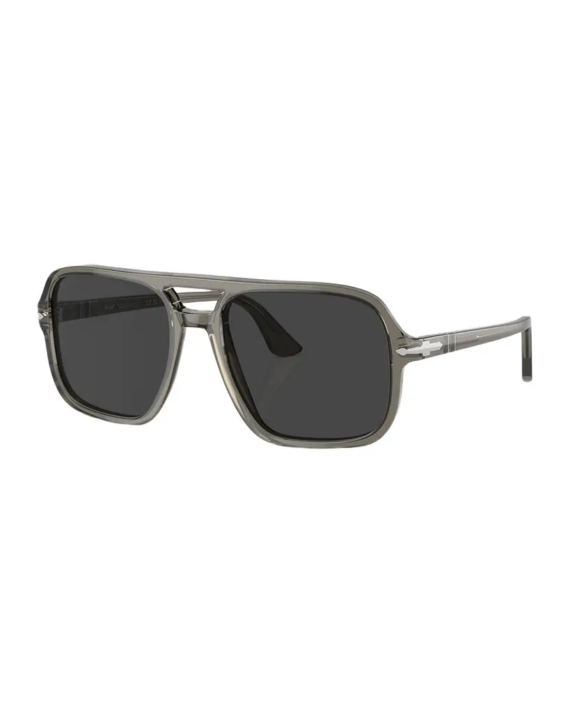 Persol Men 's Double-Bridge Acetate Aviator Sunglasses | Image 1 Persol Men 's Double-Bridge Acetate Aviator Sunglasses | Image 1