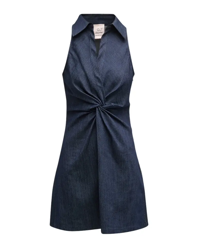 Cinq à Sept Mckenna Sleeveless Knotted Chambray Mini Dress | Image 1 Cinq à Sept Mckenna Sleeveless Knotted Chambray Mini Dress | Image 1