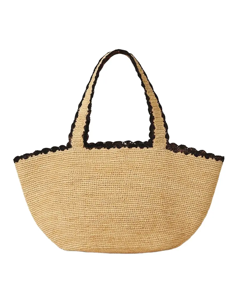 BTB Los Angeles Odesa Raffia Tote Bag