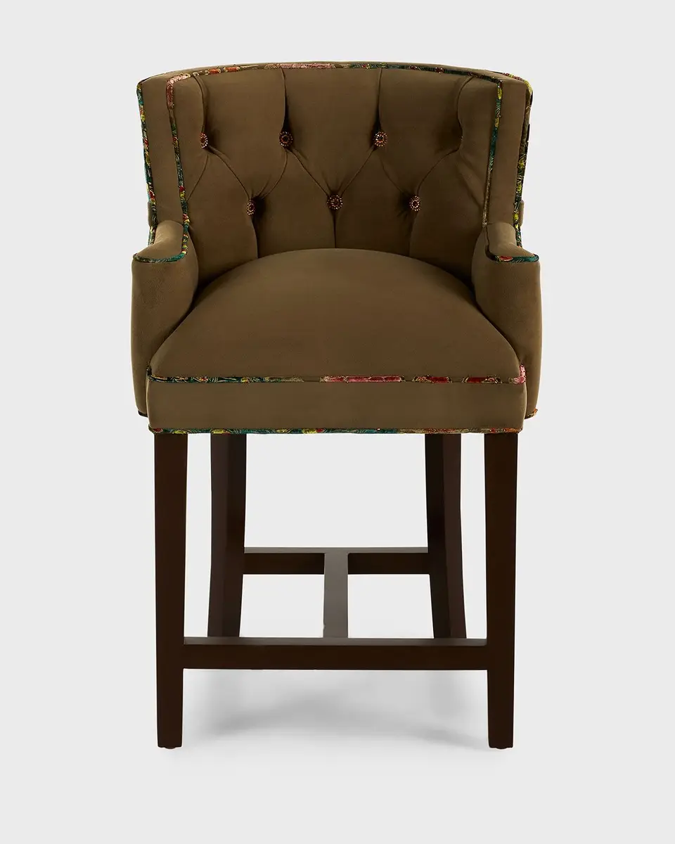 Haute House Peacock Tufted 27" Counter Stool | Thumbnail 2 Haute House Peacock Tufted 27" Counter Stool | Thumbnail 2