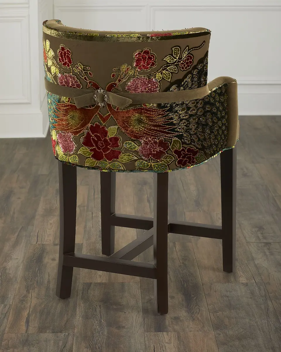 Haute House Peacock Tufted 27" Counter Stool | Image 1 Haute House Peacock Tufted 27" Counter Stool | Image 1
