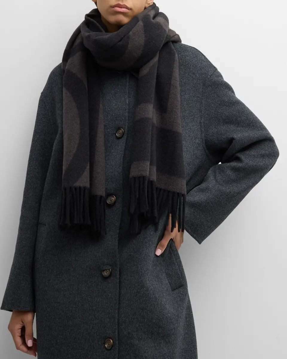 TOTEME Monogram Jacquard Wool Scarf | Thumbnail 2 TOTEME Monogram Jacquard Wool Scarf | Thumbnail 2