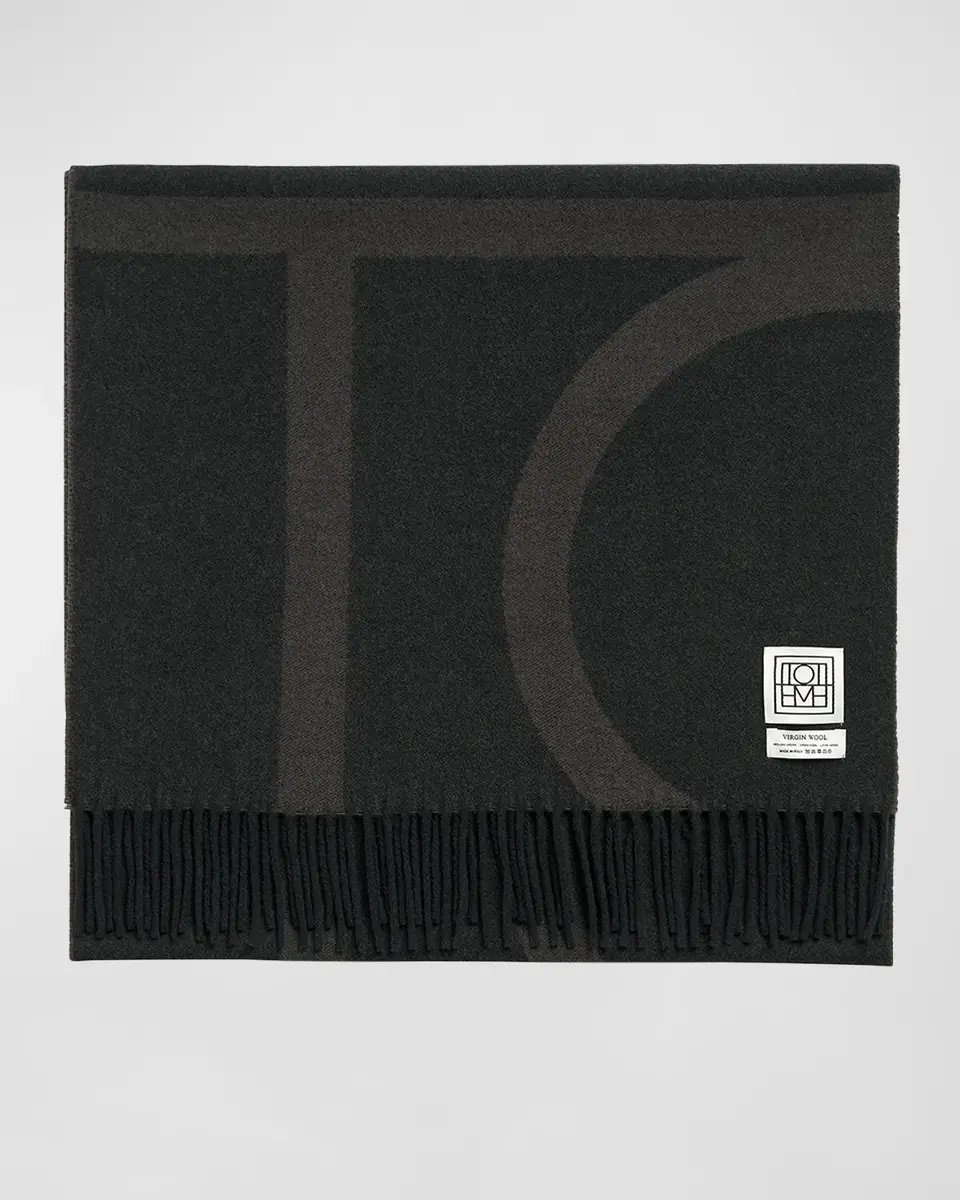 TOTEME Monogram Jacquard Wool Scarf | Thumbnail 4 TOTEME Monogram Jacquard Wool Scarf | Thumbnail 4