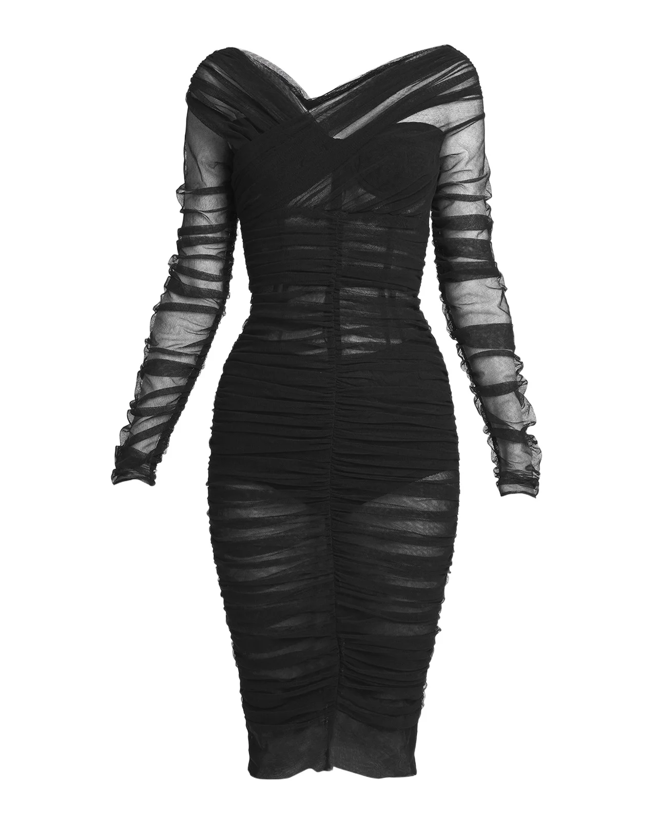 Dolce & Gabbana Off-the-Shoulder Ruched Body-Con Dress
