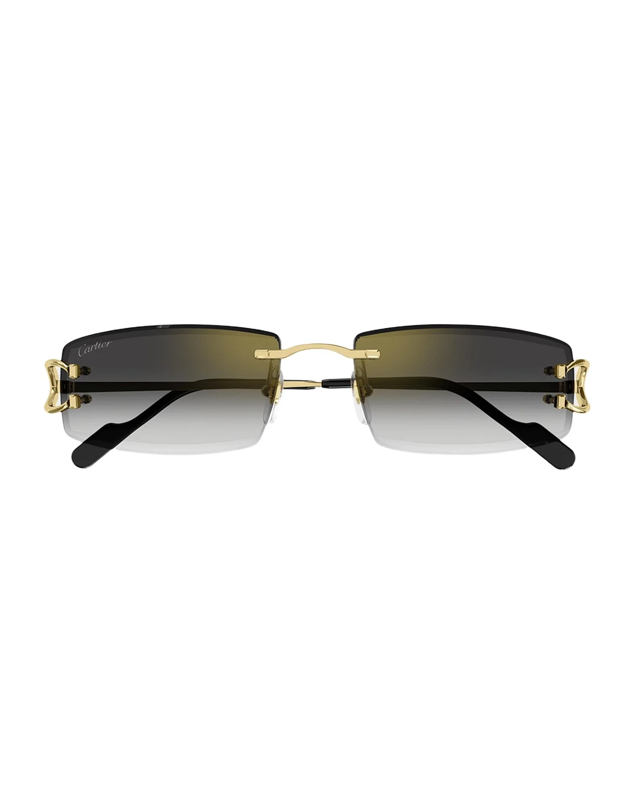 Men's Rimless Metal Rectangle Sunglasses