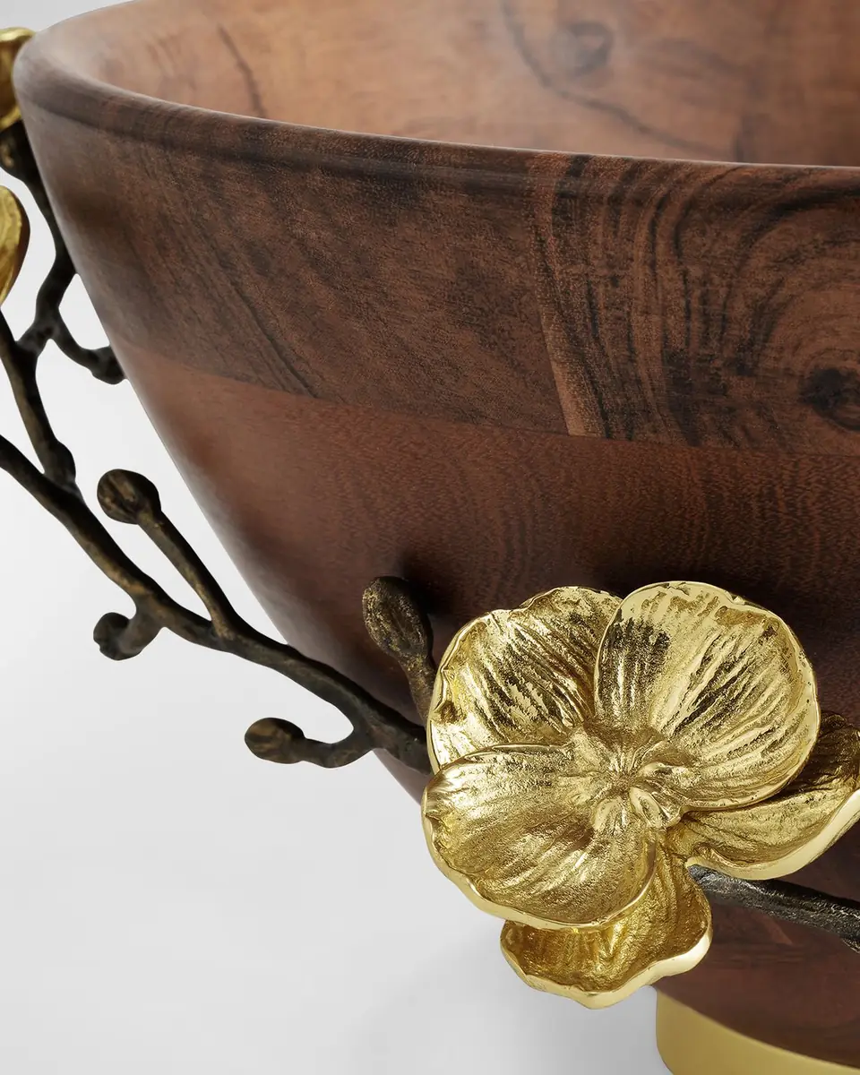 Michael Aram Gold Orchid Wooden Bowl | Thumbnail 4