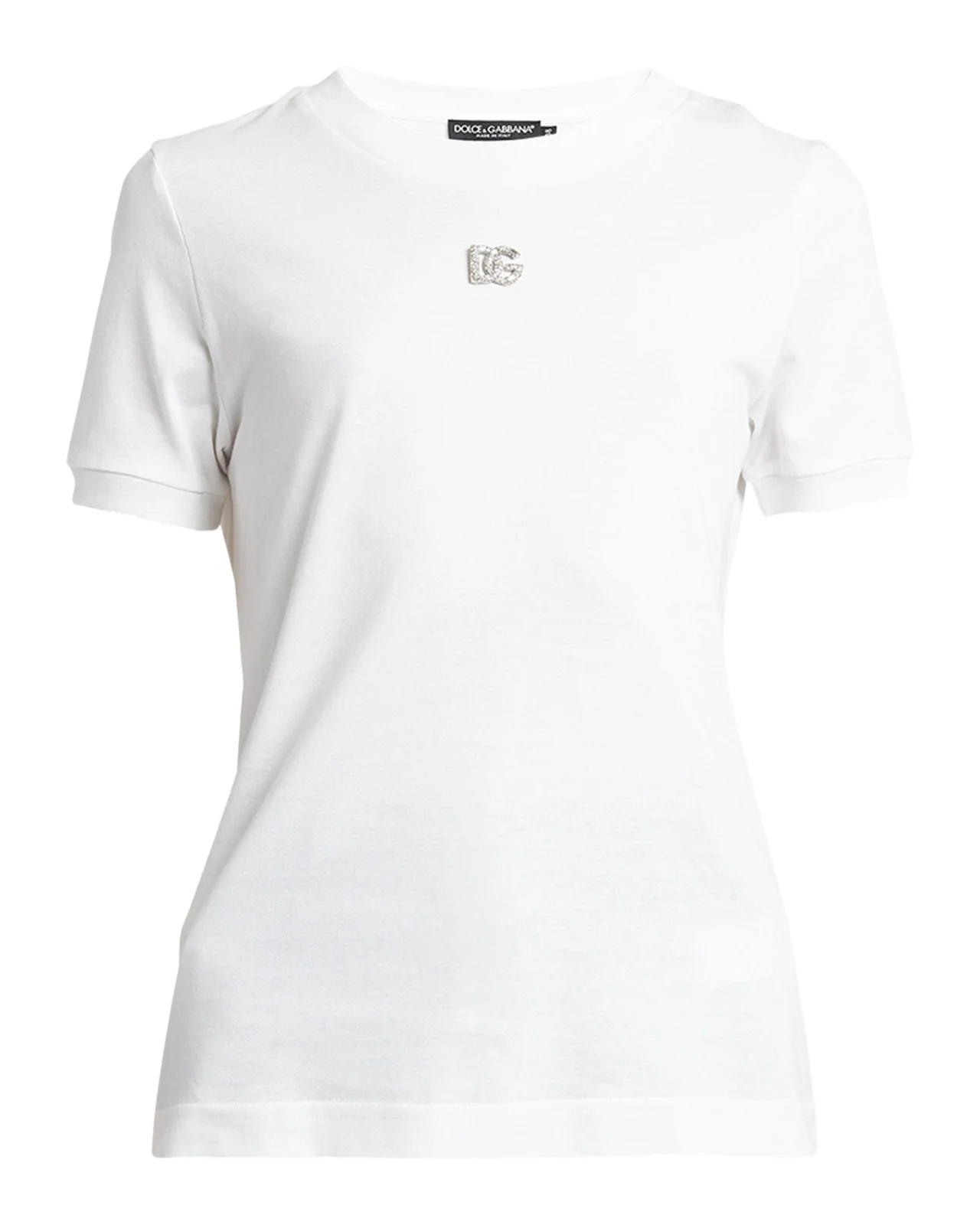 Cotton T-Shirt with Strass Crystal Logo Cotton T-Shirt with Strass Crystal Logo