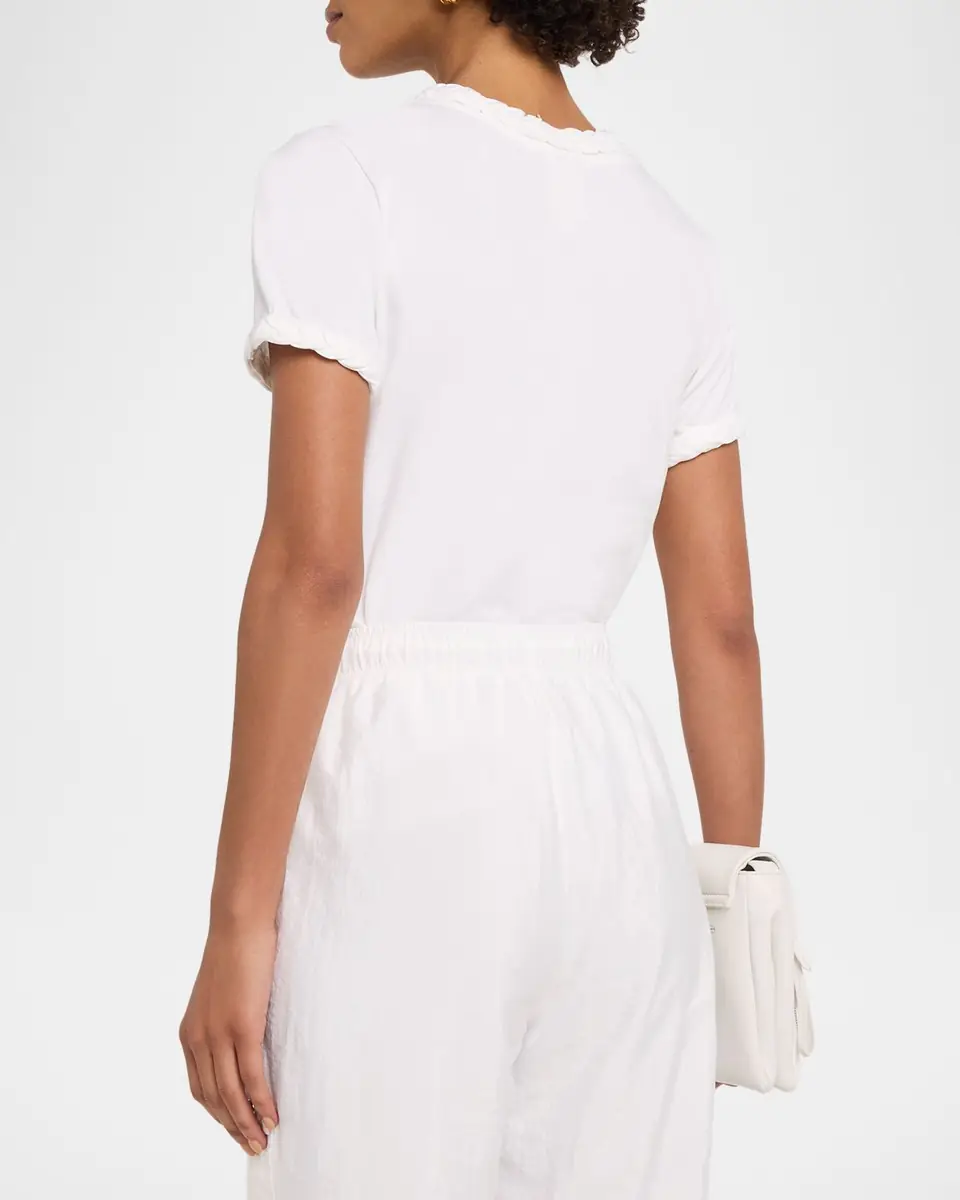 Cinq à Sept Short-Sleeve Braided Tee | Thumbnail 3 Cinq à Sept Short-Sleeve Braided Tee | Thumbnail 3