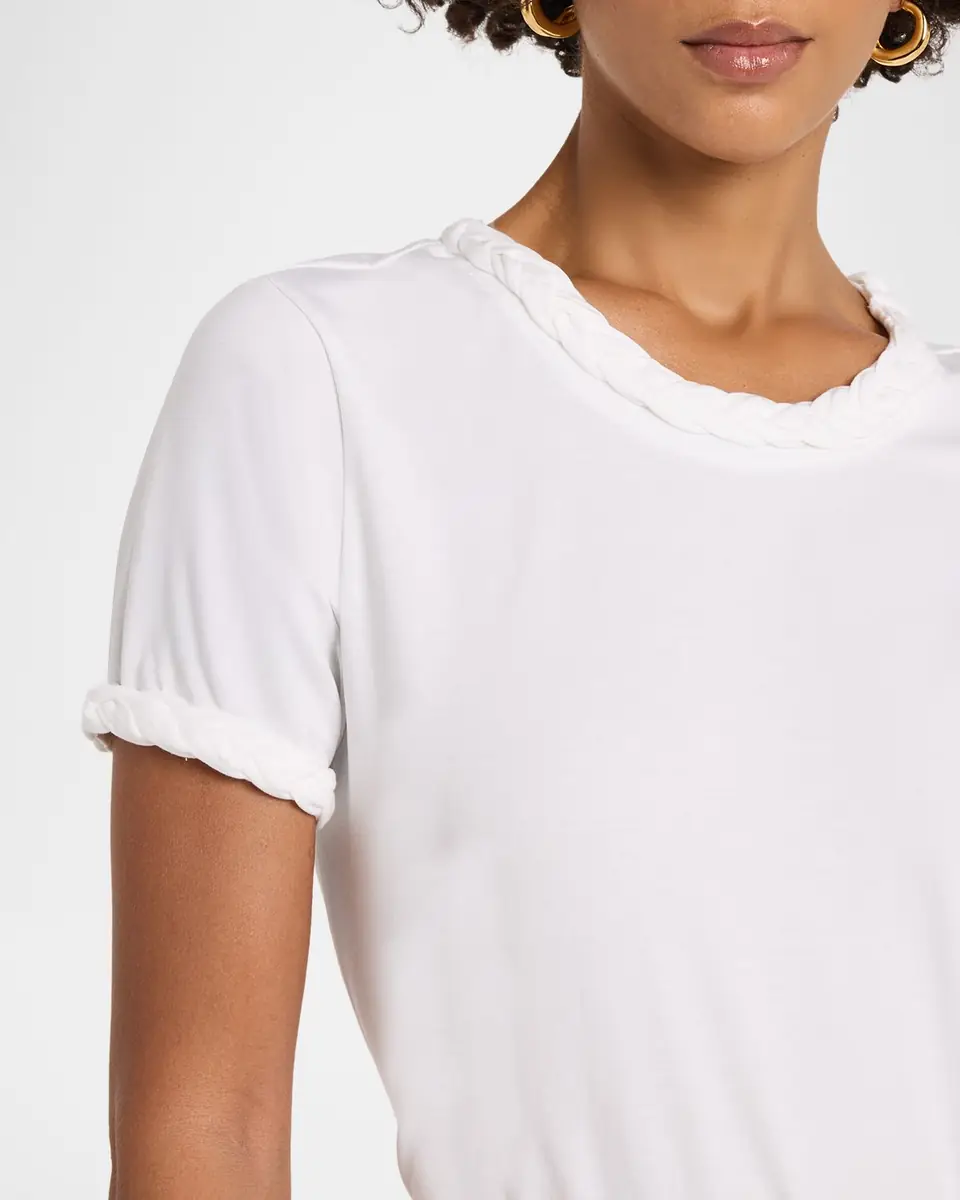 Cinq à Sept Short-Sleeve Braided Tee | Thumbnail 5 Cinq à Sept Short-Sleeve Braided Tee | Thumbnail 5