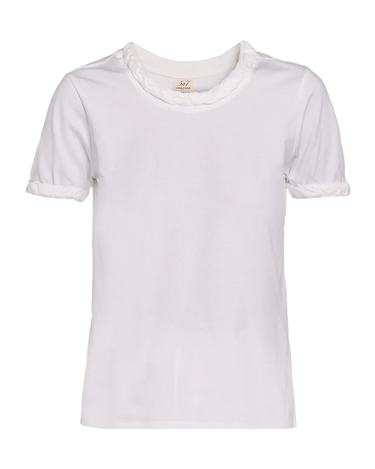 Cinq à Sept Short-Sleeve Braided Tee