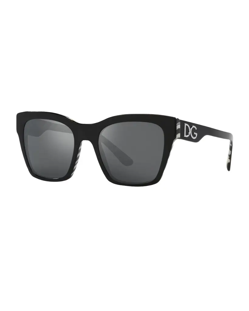 Dolce & Gabbana Mirrored DG Acetate Square Sunglasses | Image 1 Dolce & Gabbana Mirrored DG Acetate Square Sunglasses | Image 1