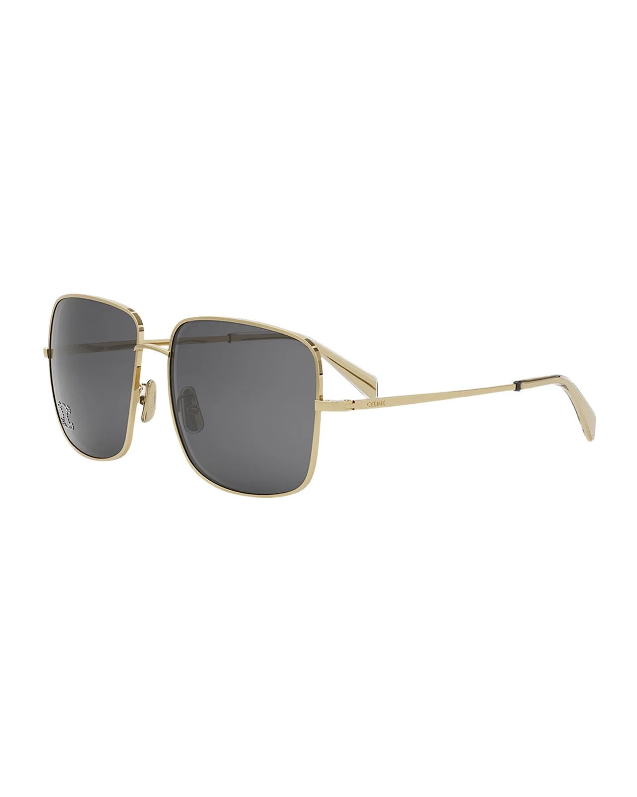 Embellished Triomphe Metal Square Sunglasses