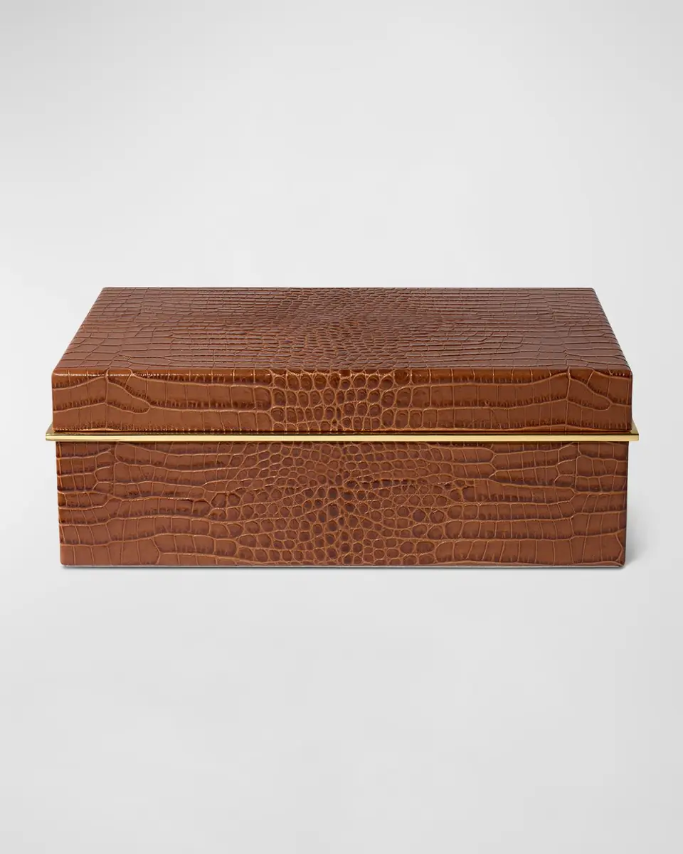 AERIN Classic Croc-Embossed Leather Large Box | Thumbnail 2 AERIN Classic Croc-Embossed Leather Large Box | Thumbnail 2