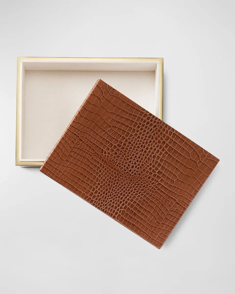 AERIN Classic Croc-Embossed Leather Large Box | Thumbnail 3 AERIN Classic Croc-Embossed Leather Large Box | Thumbnail 3