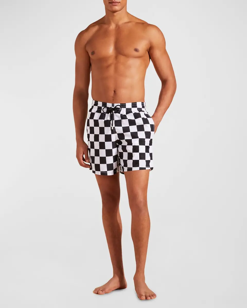 Vilebrequin Men's Damier Check Swim Trunks | Thumbnail 2 Vilebrequin Men's Damier Check Swim Trunks | Thumbnail 2