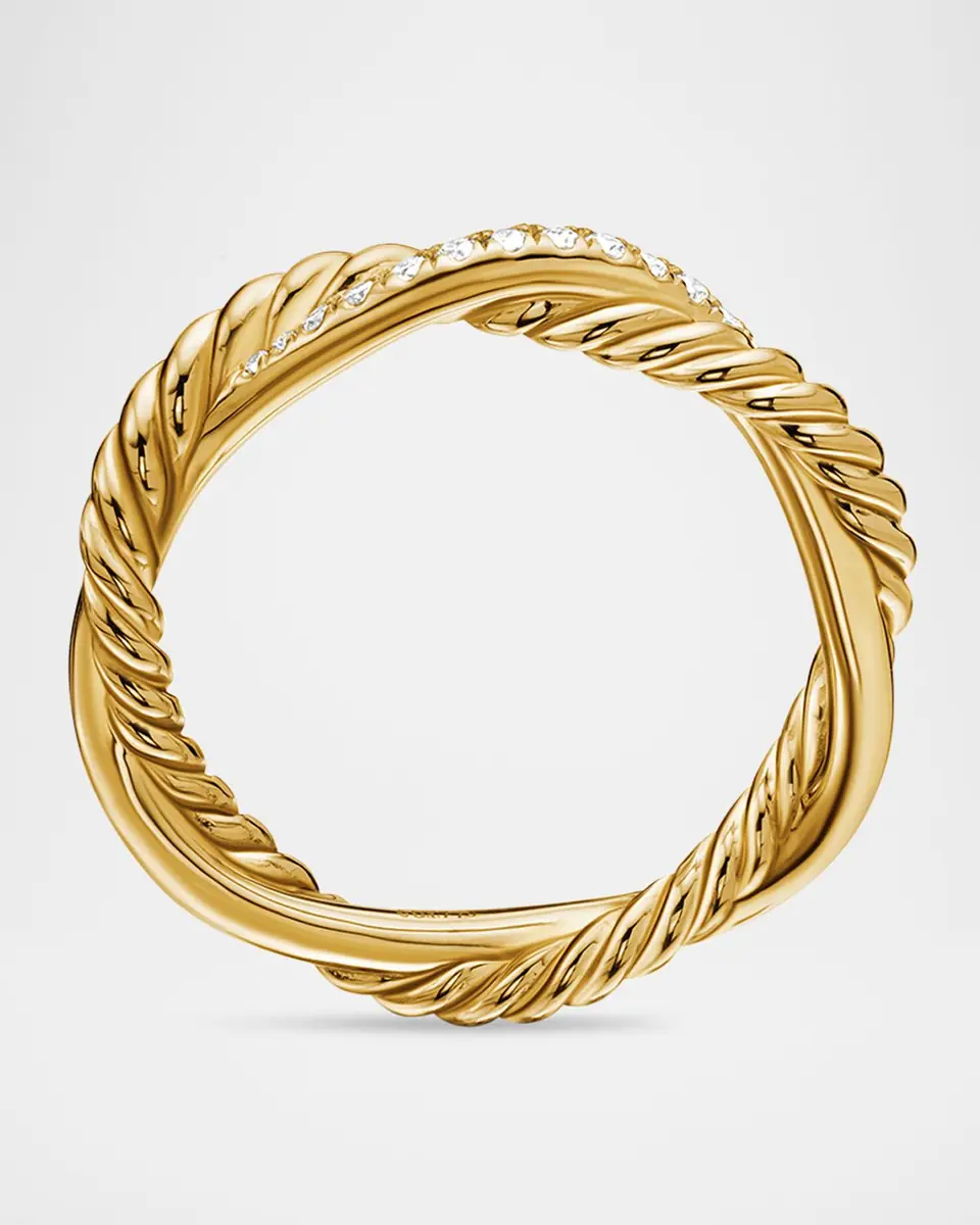 David Yurman Petite Infinity Band Ring with Diamonds in 18K Gold | Thumbnail 4