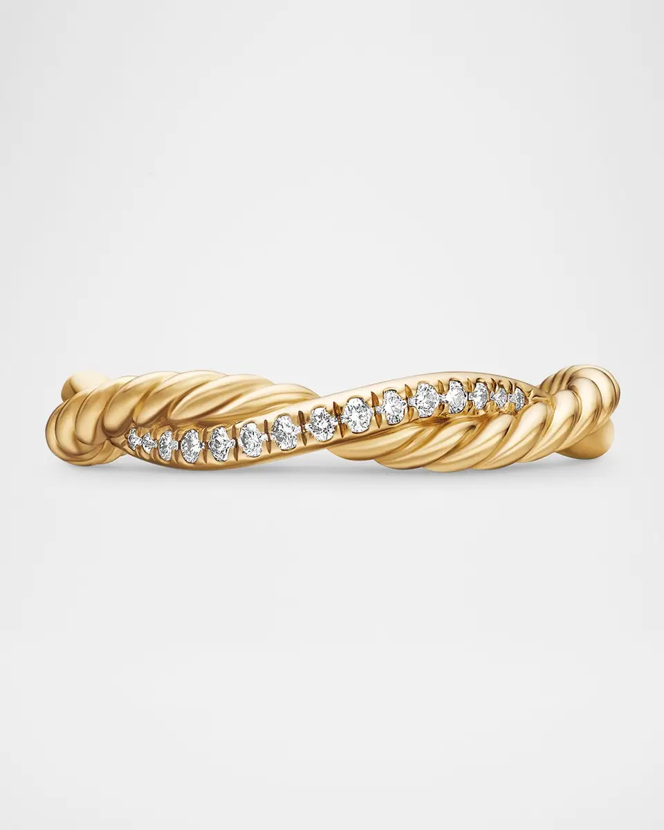David Yurman Petite Infinity Band Ring with Diamonds in 18K Gold | Thumbnail 5