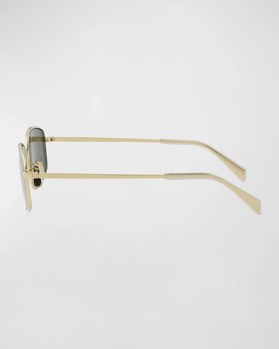 Celine Embellished Triomphe Metal Rectangle Sunglasses | Thumbnail 4 Celine Embellished Triomphe Metal Rectangle Sunglasses | Thumbnail 4