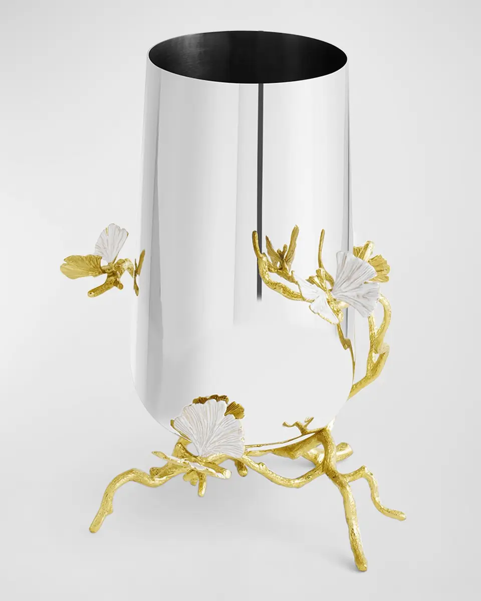Michael Aram Butterfly Ginkgo White & Gold Medium Vase | Thumbnail 2 Michael Aram Butterfly Ginkgo White & Gold Medium Vase | Thumbnail 2