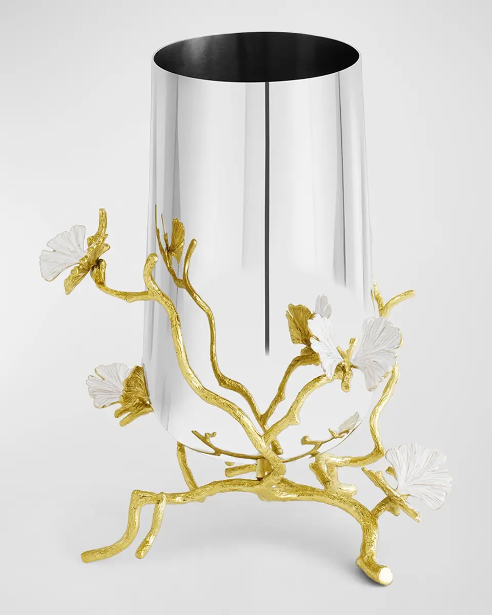 Michael Aram Butterfly Ginkgo White & Gold Medium Vase | Thumbnail 3 Michael Aram Butterfly Ginkgo White & Gold Medium Vase | Thumbnail 3