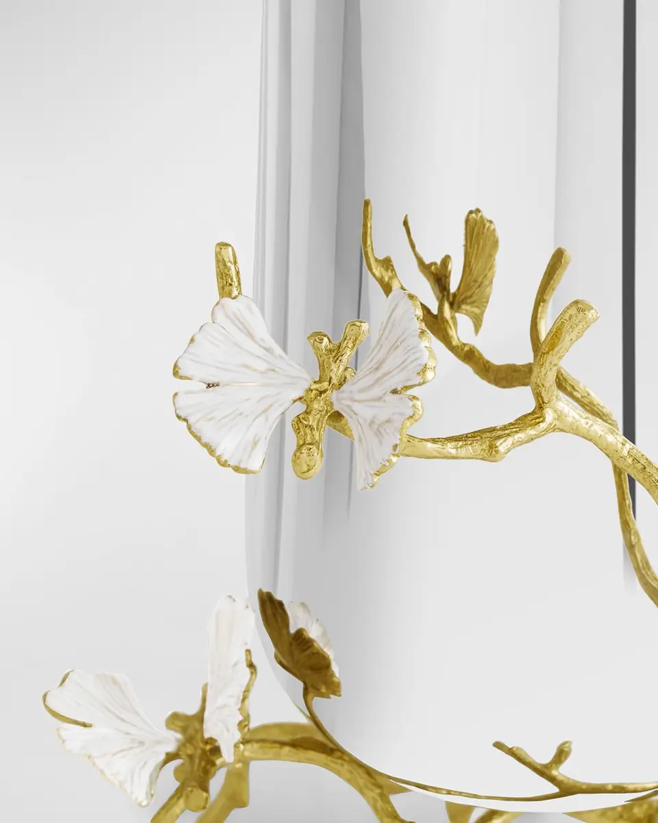 Michael Aram Butterfly Ginkgo White & Gold Medium Vase | Thumbnail 4 Michael Aram Butterfly Ginkgo White & Gold Medium Vase | Thumbnail 4
