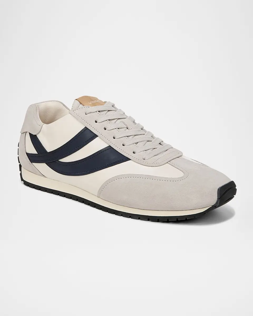 Vince Men's Oasis Leather Runner Sneakers | Thumbnail 4 Vince Men's Oasis Leather Runner Sneakers | Thumbnail 4