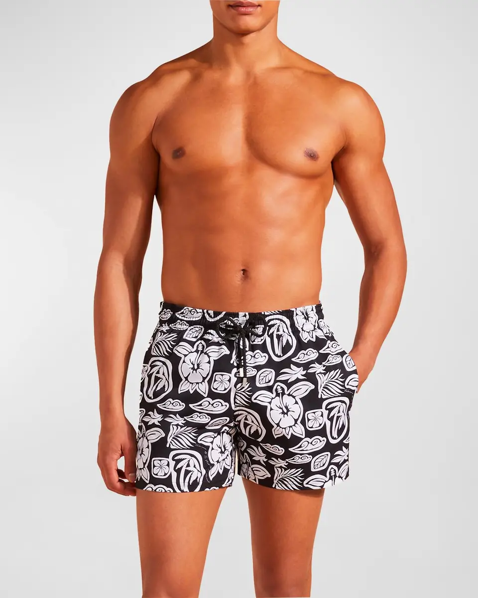 Vilebrequin Men's Tahiti Graphic Swim Trunks | Thumbnail 3 Vilebrequin Men's Tahiti Graphic Swim Trunks | Thumbnail 3