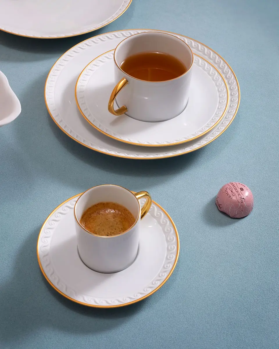 L'Objet Neptune 24K Gold-Rimmed Espresso Cup and Saucer Set | Thumbnail 2 L'Objet Neptune 24K Gold-Rimmed Espresso Cup and Saucer Set | Thumbnail 2