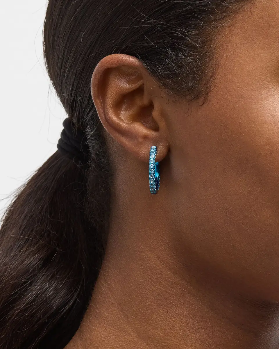 Graziela Gems 3-Sided Amethyst and Rhodium Hoop Earrings | Thumbnail 2