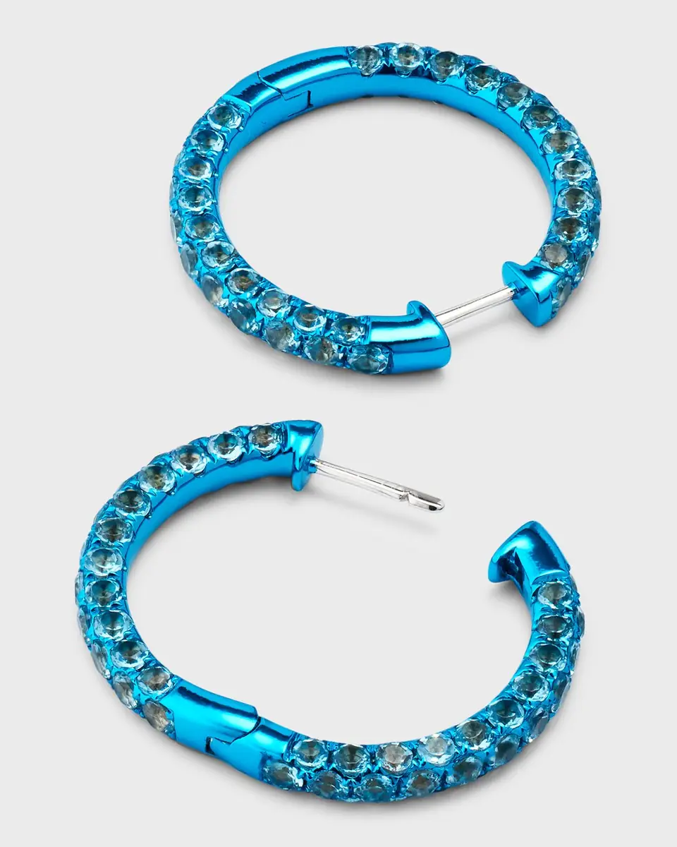 Graziela Gems 3-Sided Amethyst and Rhodium Hoop Earrings | Thumbnail 4